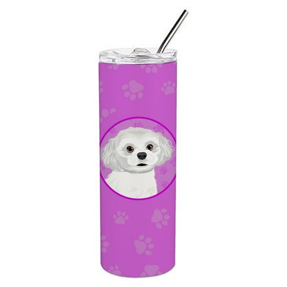 Carolines Treasures WDK1438TBL20 Shih-Tzu Silver and White Design1 Stainless Steel 20 oz Skinny Tumbler Pink 20 oz