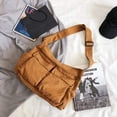 thumbnail image 2 of Bolso GAXOS Vintage Brown Canvas Messenger 40x15 cm, 2 of 6