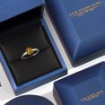 thumbnail image 5 of Gem Stone King 925 Silver and 10K Yellow Gold Whiskey Quartz and Lab Grown Diamond Engagement Ring for Women | 1.30 Cttw | Oval 8X6MM | Gemstone Birthstone | Size 9, 5 of 6