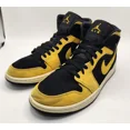 thumbnail image 1 of Ni - ke Ni - ke Air Jordan 1 Retro Mid Iconic Reverse Black Yellow Men's 9.5, 1 of 5