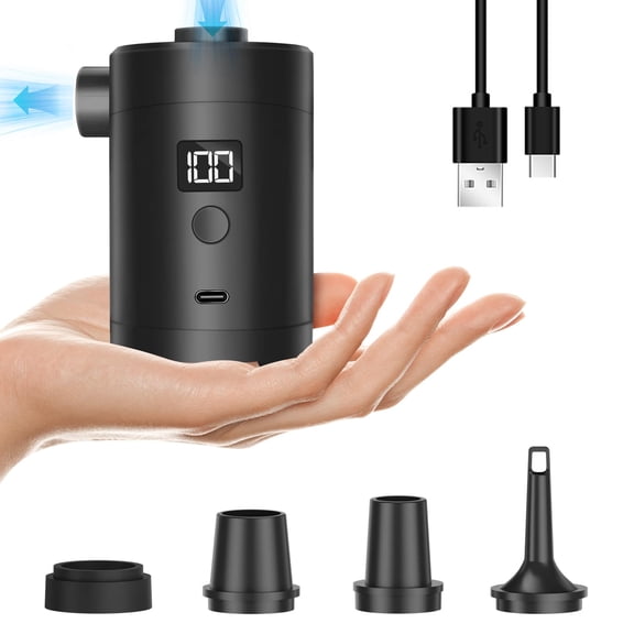 Portable Electric air Pump,Type-c Charging,Inflate Deflate for Pool Floats, Air Bed, Air Mattress Swimming Ring, Vacuum Storage Bags