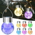 thumbnail image 7 of 6PK Outdoor Hanging Solar Lights Solar Powered Crackle Glass Ball Lights Waterproof Tree Hanging Outdoor Globe Lights with Hook and Clip for Garden Balcony Patio, 7 of 7