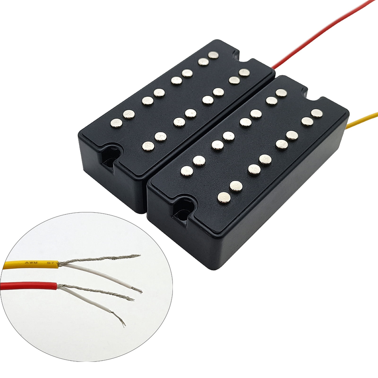 Double Coil Bass Pickup Ceramic Magnet for Electric Bass Guitar Replacement Part 4 Strings Electric Bass Guitar Pickup