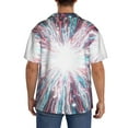 thumbnail image 3 of Sikiie Blue Swirl Fireworks Men's Cuban Shirt, Hawaiian Shirts, Business Casual Button Down Shirts, Short Sleeve Shirt-3X-Large, 3 of 5