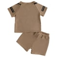 thumbnail image 5 of newwalpole Tween Boys Clothes Summer Simple Print T-Shirt And Shorts Set 2 Pieces Teen Trendy Outfits Size 7-14 Year Brown for Size 2-3 Years, 5 of 7