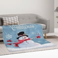 thumbnail image 3 of Christmas Throw Blanket, Merry Christmas Snowman and Snowflake Bed Blanket Soft Cozy and Warm, Holiday Home Decor for Bed Couch Sofa, 3 of 7