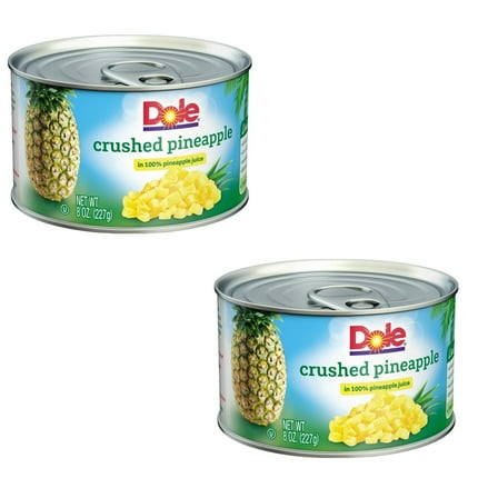 Dole Canned Crushed Pineapple in Pineapple Juice, 2 Pack, 8 oz