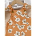 thumbnail image 5 of Bagilaanoe Newborn Baby Girl Jumpsuit Sleeveless Flower/Sun Print Romper Overalls 12M 18M 24M 3T 4T 5T Kids Suspender Long Pants One-Piece Outfits, 5 of 7