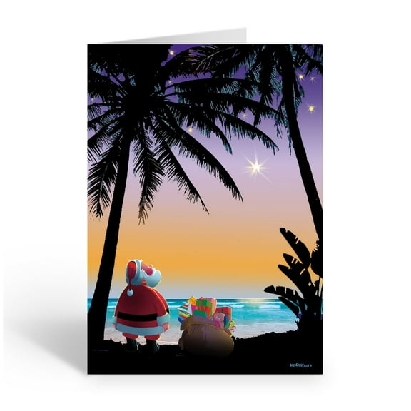 Tropical Christmas Cards - Tropical Dreams Christmas Card - Beach Christmas Card - 30069