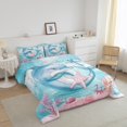 thumbnail image 2 of YST Cute Dolphin Bedding Set, Nautical Anchor Comforter Set, King Size, 2 of 6
