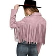 thumbnail image 4 of Women's Casual Jackets Women's Fashion Fringe Suede Leather Tassel Motorcycle Cropped Coats for Everyday Wear, 4 of 9