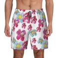 thumbnail image 2 of Picia Watercolor Flowers pattern Mens Swim Trunks with Compression Liner Stretch Beach Shorts Quick Dry with Zipper Pockets No-Chafing Board Shorts-Small, 2 of 9