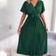 thumbnail image 1 of Vestido De Mujer Primavera Verano Vestidos casuales Cinturón Vestido femenino para cóctel (Verde XL) Cgtredaw Para estrenar, 1 of 1