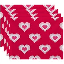 Simply Daisy 18" x 14" Valentine Print Placemats, Set of 4