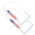 thumbnail image 4 of EeaseCA 2pcs Car License Plate American Flag Decorative Frame Car License Frame Shield, 4 of 7
