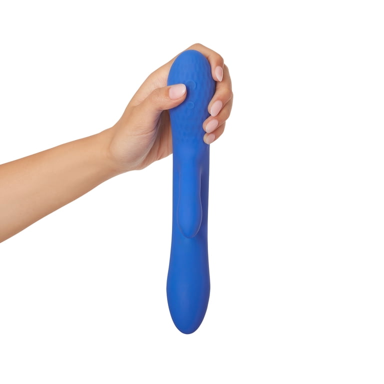 plusone vibrating dual luxe rabbit plusOne Dual Luxe Vibrator, 10 Vibration Settings, Stroking Bead,  Waterproof, USB Rechargeable