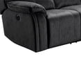 thumbnail image 2 of Fabric Upholstered Reclining Sofa with Flared Pillow Top Armrests Black, 2 of 4