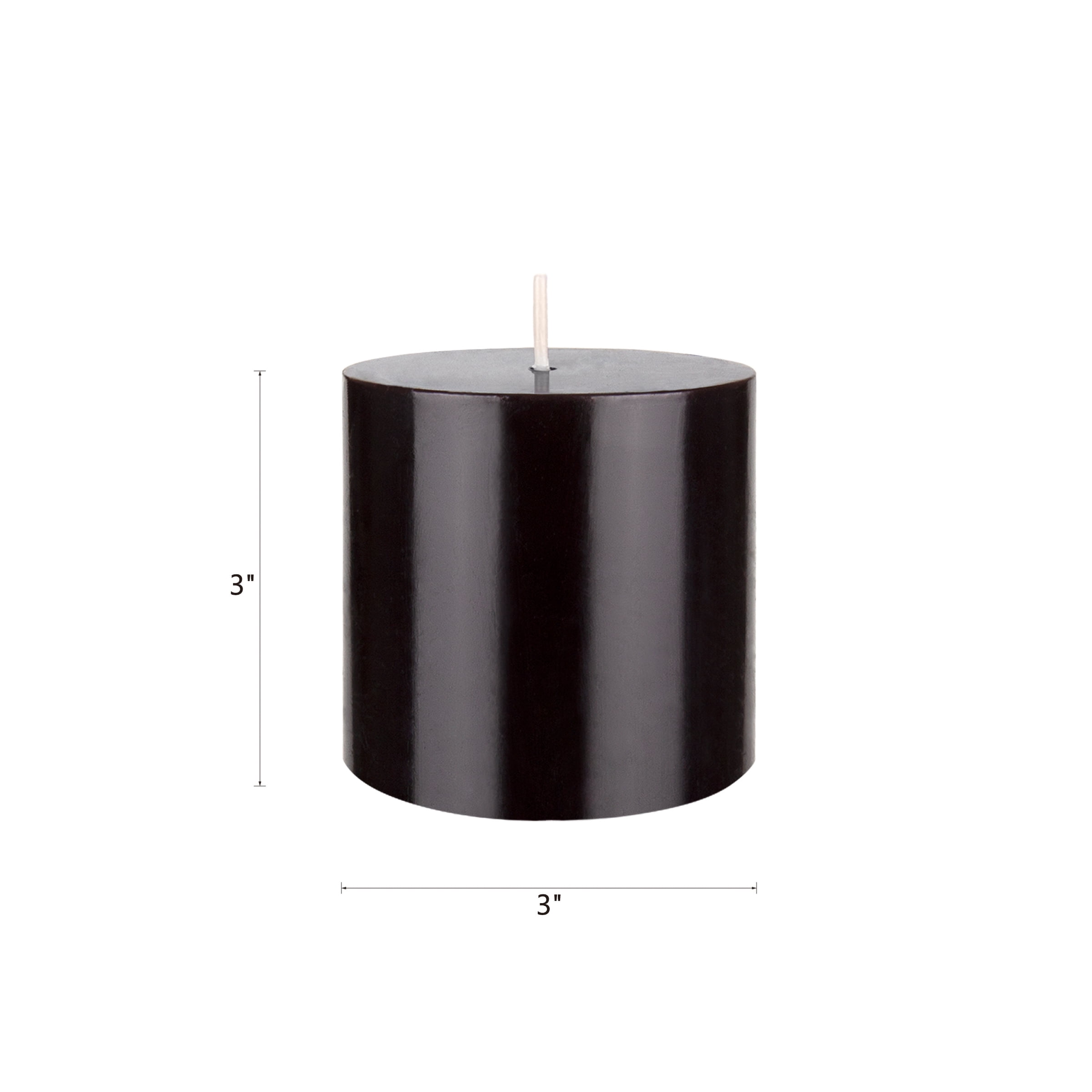 Mega Candles 3 pcs Unscented Black Round Pillar Candle, Hand Poured Premium Wax Candles 3 Inch x 3 Inch, Home Décor, Wedding Receptions, Baby Showers, Birthdays, Celebrations, Party Favors & More