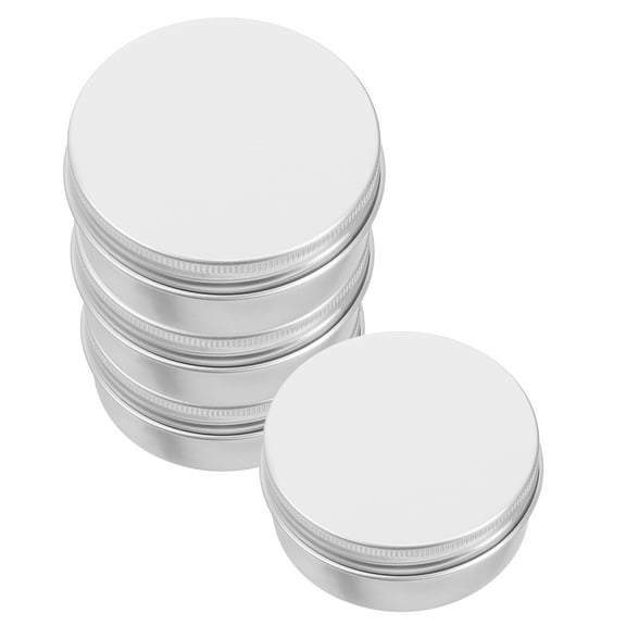OUNONA 4pcs Refillable Aluminum Storage Boxes with Screw Top Lids for Craft Supplies, Small Items, and Organization