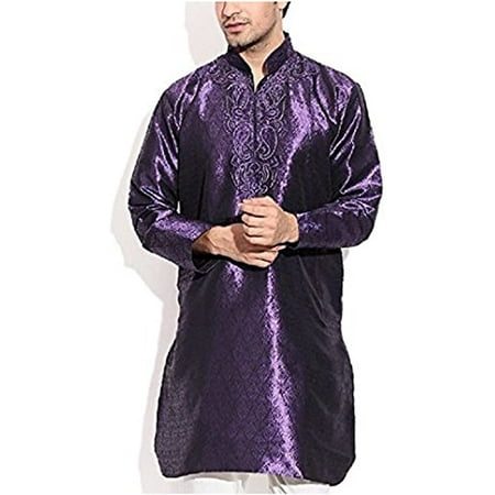 

Royal Men s Purple Cotton Blend Kurta Pyjama Set
