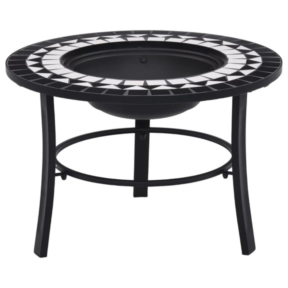 Casafoyer Mosaic Fire Pit Black and White 26.8" Ceramic