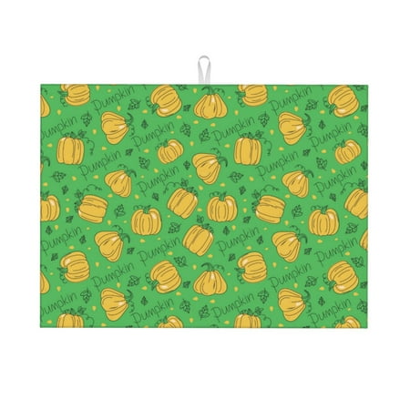 

Ocsxa Pumpkin Leaves Dish Drying Mat for Kitchen Counter Coffee Bar Coffee Station Accessories Absorbent Coffee Mat Kitchen Drying Mat Easy Clean 18x24 Inch