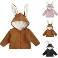 thumbnail image 6 of SwiftWear Infant Toddler Boys Girls Fleece Lined Bunny Ear Hooded Jacket Kids Cute Solid Zip-up Coat Witner Warm Outwear, Gray, 6 of 6