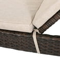 thumbnail image 6 of Anthony Outdoor Wicker Adjustable Chaise Lounge with Cushion, Multibrown, Textured Beige, 6 of 7