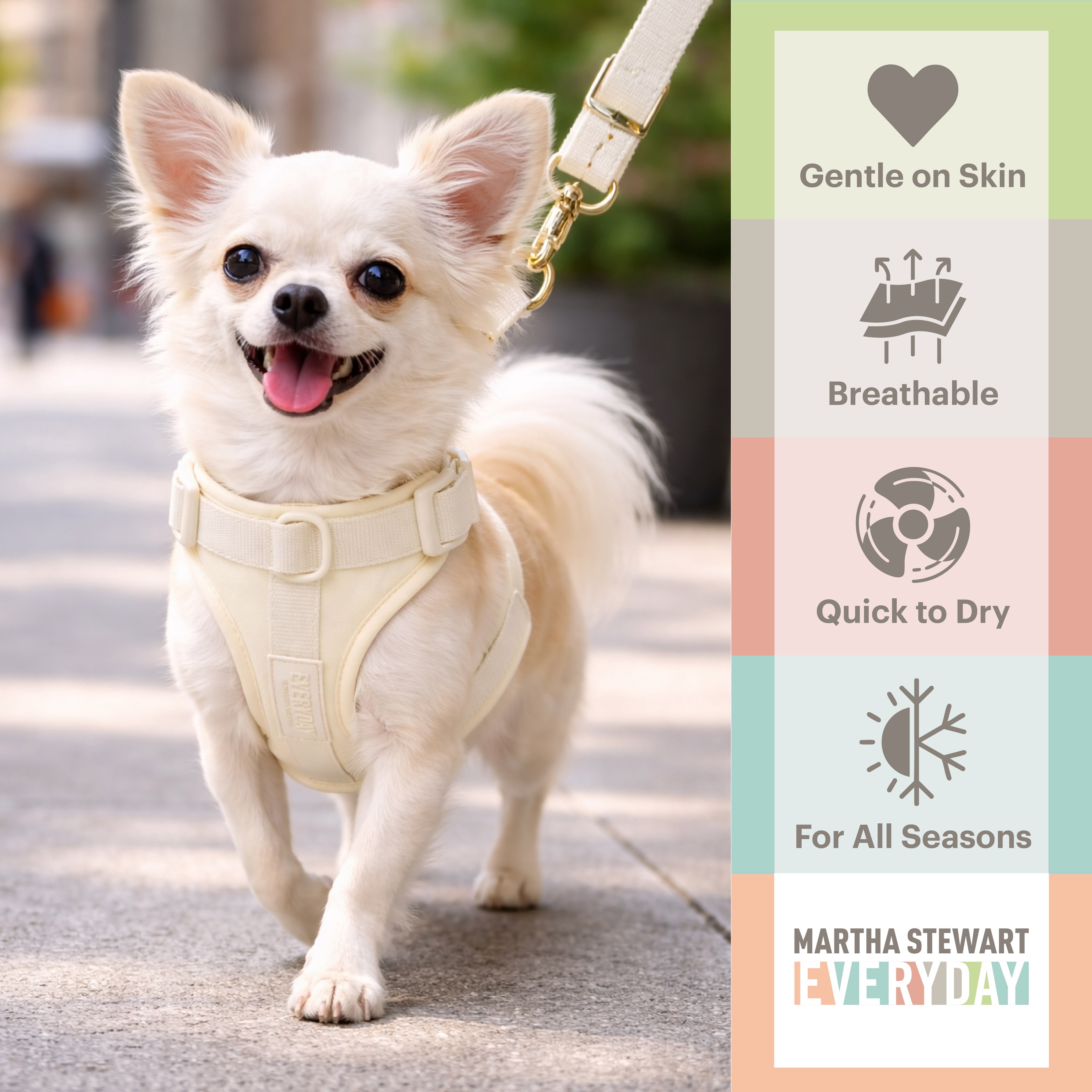 Neoprene Padded Harness - Cream XS for Small Dogs