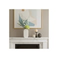thumbnail image 3 of Elegant Oval Ridged Ceramic Vase for Living Room Decor - Decorative Home Accents for Bedroom, Office Desk, and Entryway Table - Flower Vase for Shelf or Kitchen Counter Display - 9", White, 3 of 12