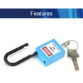 thumbnail image 3 of Wekity 6mm Lockout Tagout Locks Safety Padlock Loto Locks Keyed Differently PA Lock Out Tag Out Steel Shackle Small Luggage Padlocks Blue 1PCS-0621, 3 of 5
