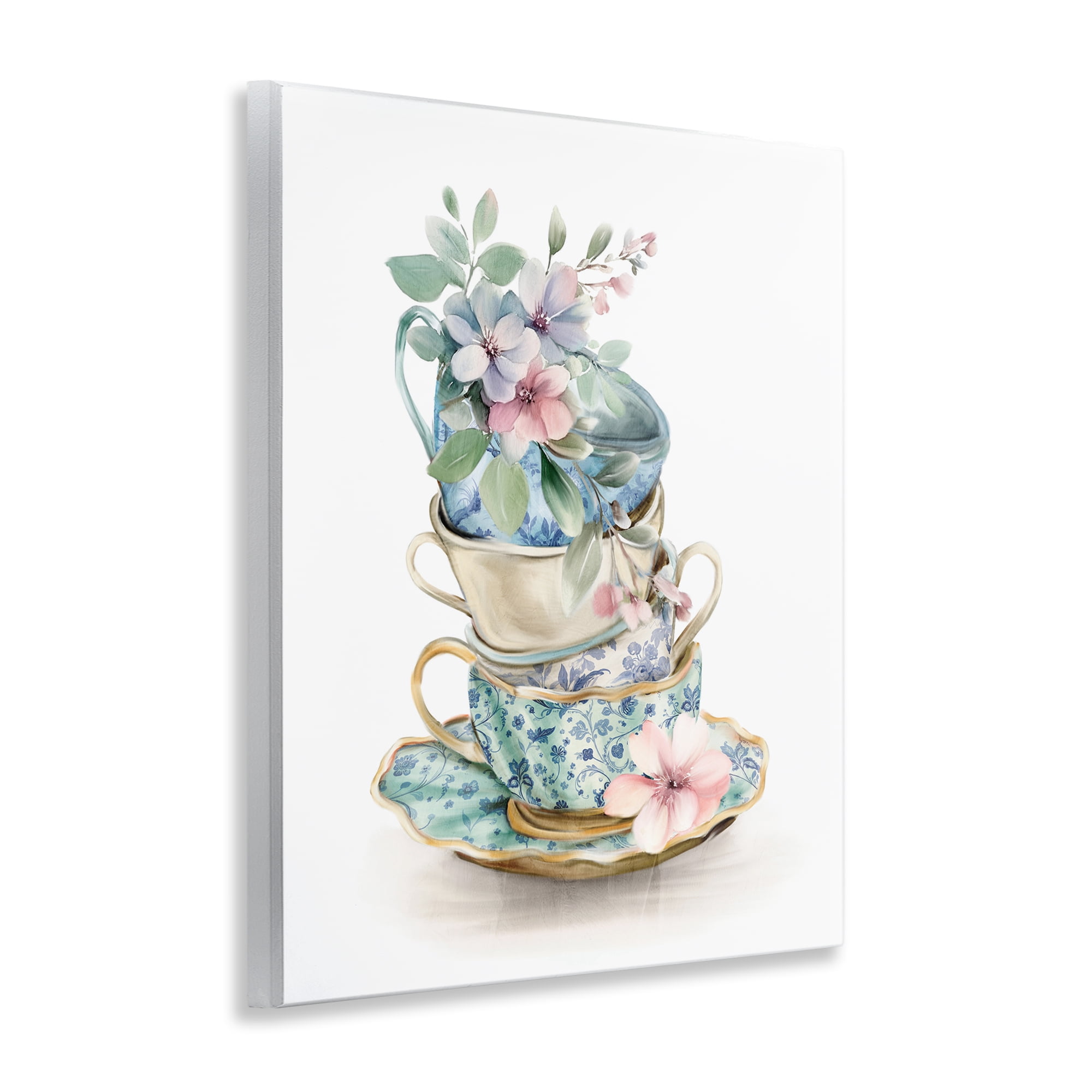 Stupell Industries Floral Teacup Chinoiserie Wall Plaque Art, design by Kim Allen