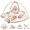 Khaki, variant on Baby Gym Play Mat, Sitting-up Babies Seats for Infants,with 5 Detachable Toys, Infant Toddler Activity Tummy Time Playmats for Newborn 0-12 Months, Grey