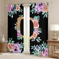 thumbnail image 2 of Erosebridal Kawaii Initial Letter Curtains for Living Room, Monogrammed O 30%-50% Blackout Curtains Set of 2 (38x54), Vintage Flower 30%-50% Black Out Curtains, Window Drapes Bedroom Decor, 2 of 6