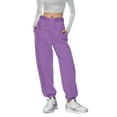 thumbnail image 3 of Sngxgn Women's Casual Slim Fit Pants Leggings Drawstring Workout Thick Jogger Pants Sweatpants with Pockets(Purple,XXL), 3 of 8