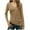 Khaki, variant on Contemporary Women's Fashion Plus Size Womens Long Sleeved V-neck Solid Color Top T-shirt