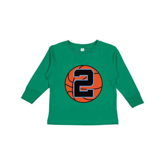 Inktastic Basketball 2nd Birthday 2 Year Old Boys Long Sleeve Toddler T-Shirt