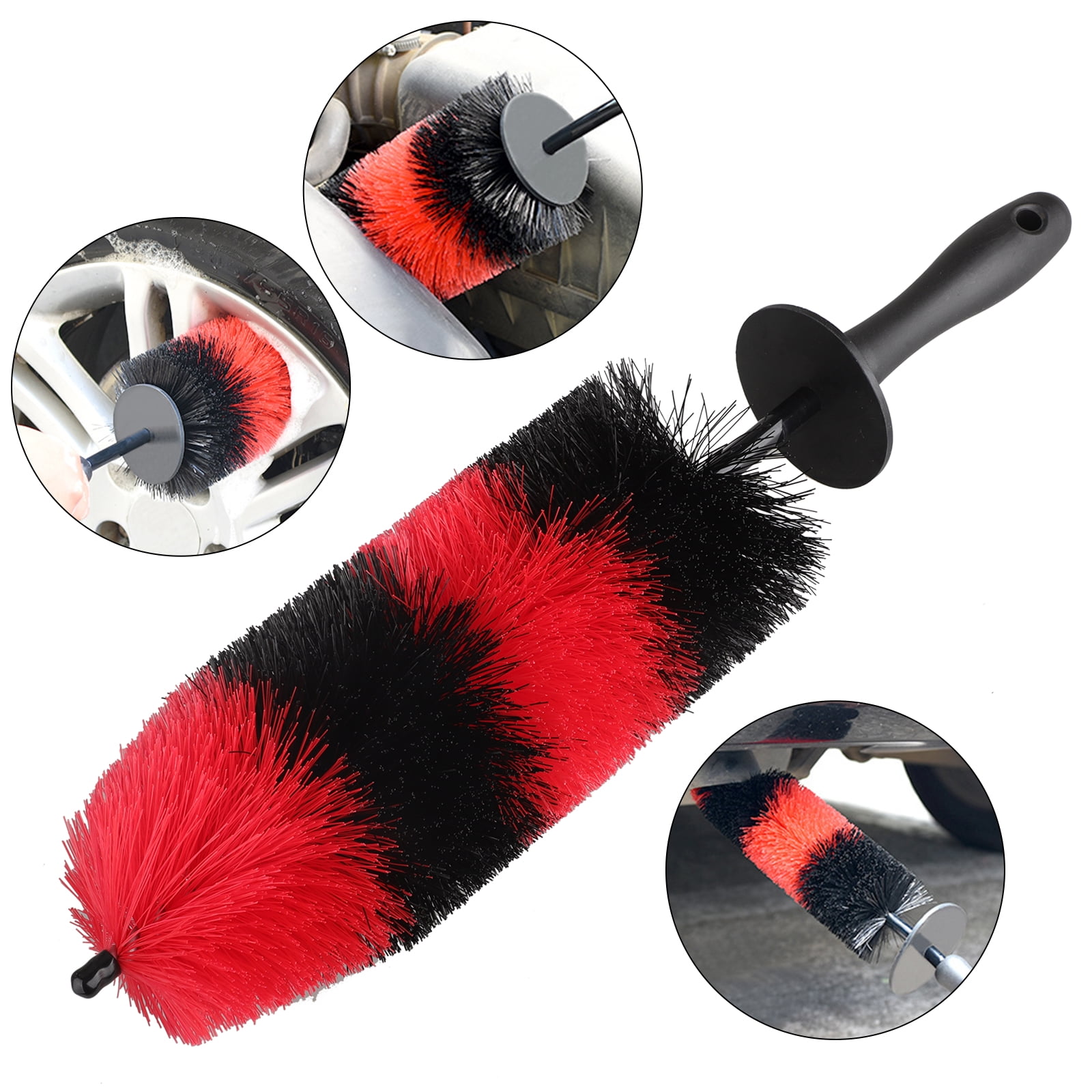 Wheel Brush Car Cleaning Kit 17inch Long Soft Bristle Tire Brush and 5