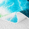thumbnail image 5 of meiyoeat Neon Lightning Gamer Twin Quilt Set for Teens Boys, Electric Green Blue Gaming Twin Coverlet Set, 2 Pieces 1 Bedspread and 1 Pillowcase, 5 of 7