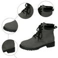 thumbnail image 7 of Mostsola Suede Combat Boots Womens Lug Sole Lace up Low Heel Ankle Boots Retro Round Toe Booties, 7 of 7