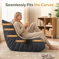 thumbnail image 6 of Walsunny Bean Bag Chair Memory Foam Bean Bag Sofa, Caterpillar Sofa, Lazy Sofa Chair Floor Sofa Couch Single Lounge Chair for Living Room, Bedroom, Office, Dorm, Black, 6 of 8