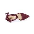 thumbnail image 4 of BLISSFUL STEP Women Pointed Toe Block Heels Lace Up Pumps Burgundy 7, 4 of 7