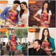 thumbnail image 4 of Golden Retriever Hawaiian Apron-Garden Aprons for Women with Pockets-Cotton Linen Waterproof Kitchen Cooking Gardening Aprons Adjustable for Kitchen,Cooking,BBQ and Salon 33x27 Inch, 4 of 7