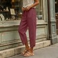 thumbnail image 6 of Axiiglly Women's Capris Pants Casual Loose High Waist Cropped Pants with Pockets Solid Color Holiday Outdoor Trousers S-3XL, 6 of 6