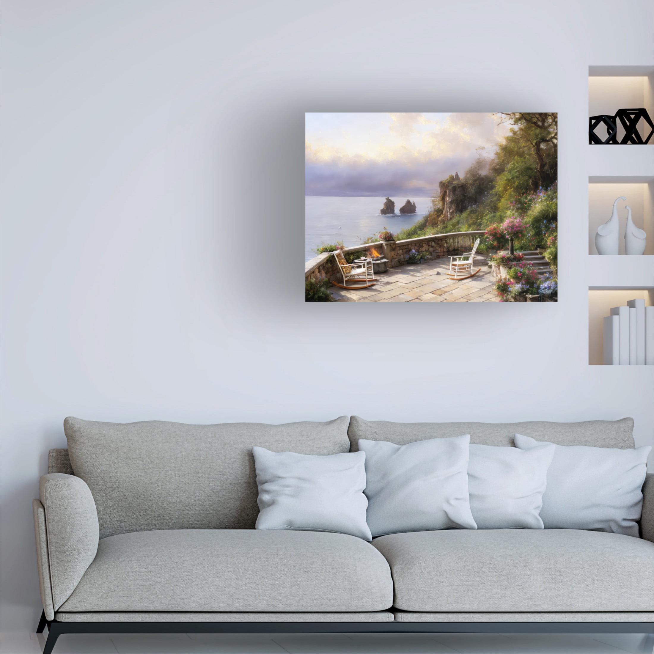 Canvas Wall Art - FootePrint Art 'Chilly Pacific Northwest Outdoor Living' Wall Art for Living Room, Bedroom, or Office Décor by Trademark Fine Art - 24 x 18 Inches