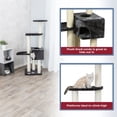 thumbnail image 4 of TRIXIE Alicante Plush & Sisal 3-Level 56" Cat Tree with Scratching Posts & Condo, Gray, 4 of 7