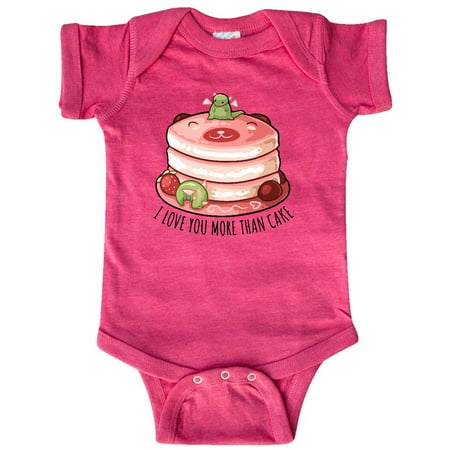 

Inktastic I Love You More Than Cake with Cute Dragons on Cake Gift Baby Boy or Baby Girl Bodysuit