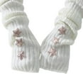 thumbnail image 6 of menolana Arm Warmers Fashion Arm Sleeves Wrist Warmer Cute Cold Weather Fingerless Gloves white with star, 6 of 8