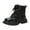 Black, variant on NIEWTR Girls Riding Boots Knee High Side Zipper Mid Calf Shoes Little Kid/Big Kid Cowgirl Boots Riding Boots Boys Girls Size 13