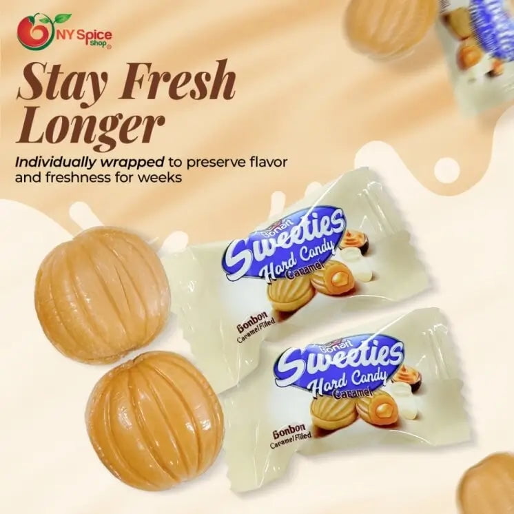 NY SPICE SHOP Caramel Cream Hard Candy - 3 Pound - Caramel Creams Candy - Caramel Hard Candy - Caramel Creme Candy